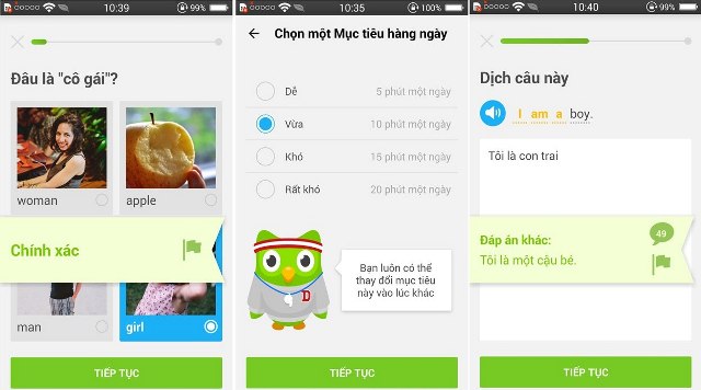 Ứng dụng học tiếng anh miễn phí Duolingo 